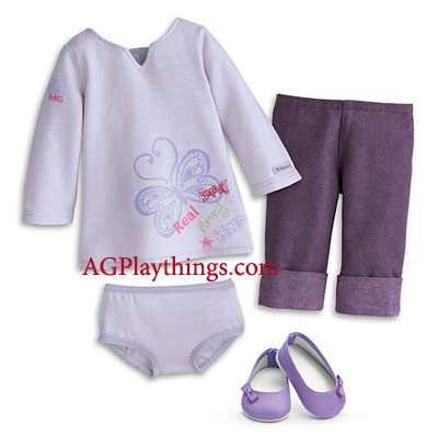 Lavender Colored Knit Capri Leggings made for 18 American Girl Doll  Clothes